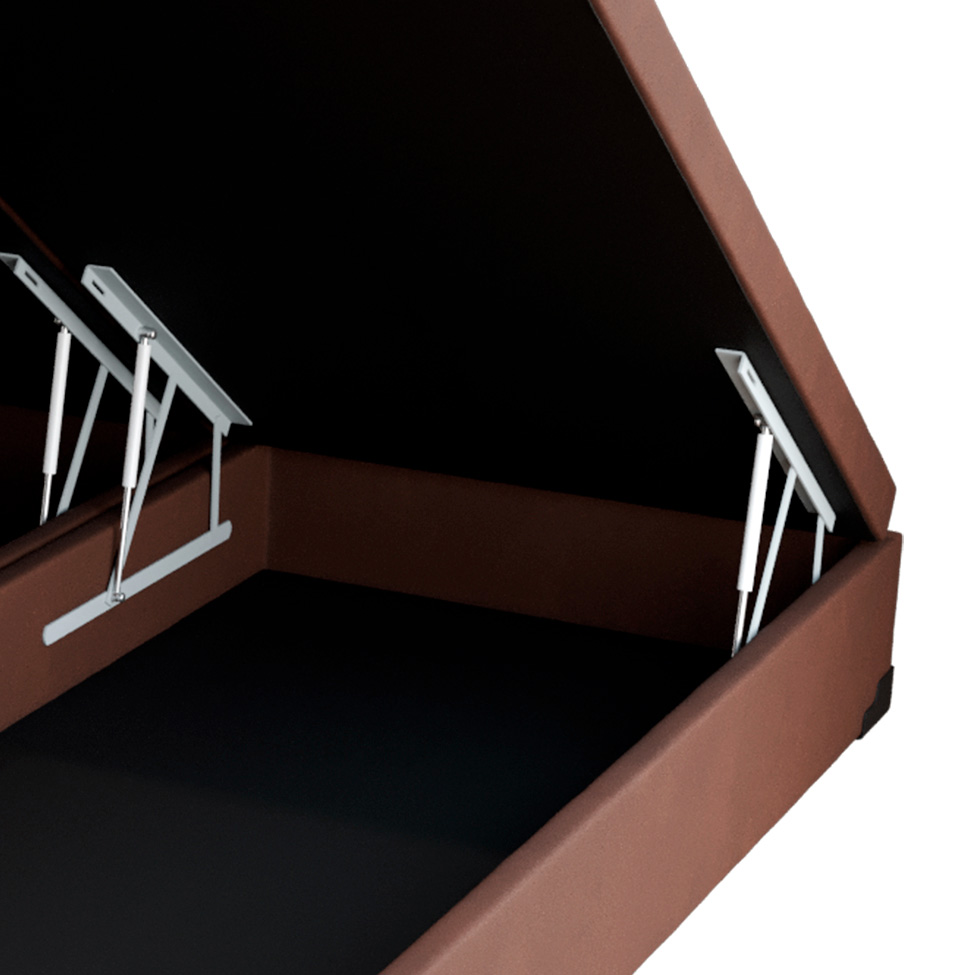 Base para Cama Box King Martin com Baú (47x193x203 ) Suede Marrom