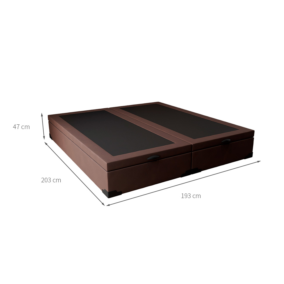 Base para Cama Box King Martin com Baú (47x193x203 ) Suede Marrom
