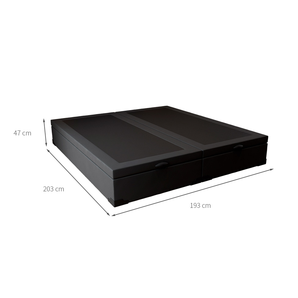 Base para Cama Box King Martin com Baú (47x193x203 ) Suede Preta