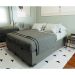 Base para Cama Box Queen Guldi com Baú Linho (47x158x198 cm) Cinza