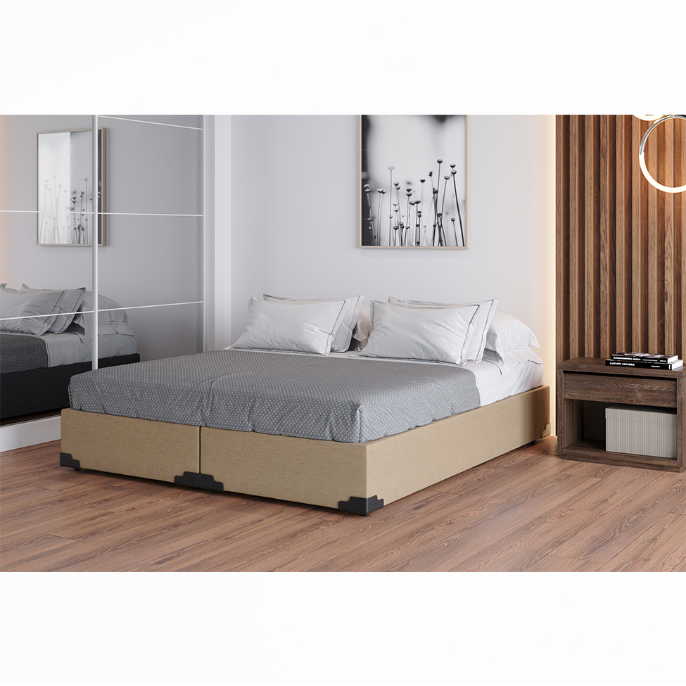 Base para Cama Box Queen Joe Linho (36x158x198) Bege