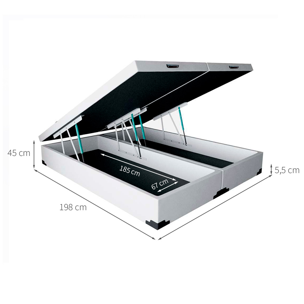 Base para Cama Box Queen Martin Premium com Baú (45x158x198) Branca