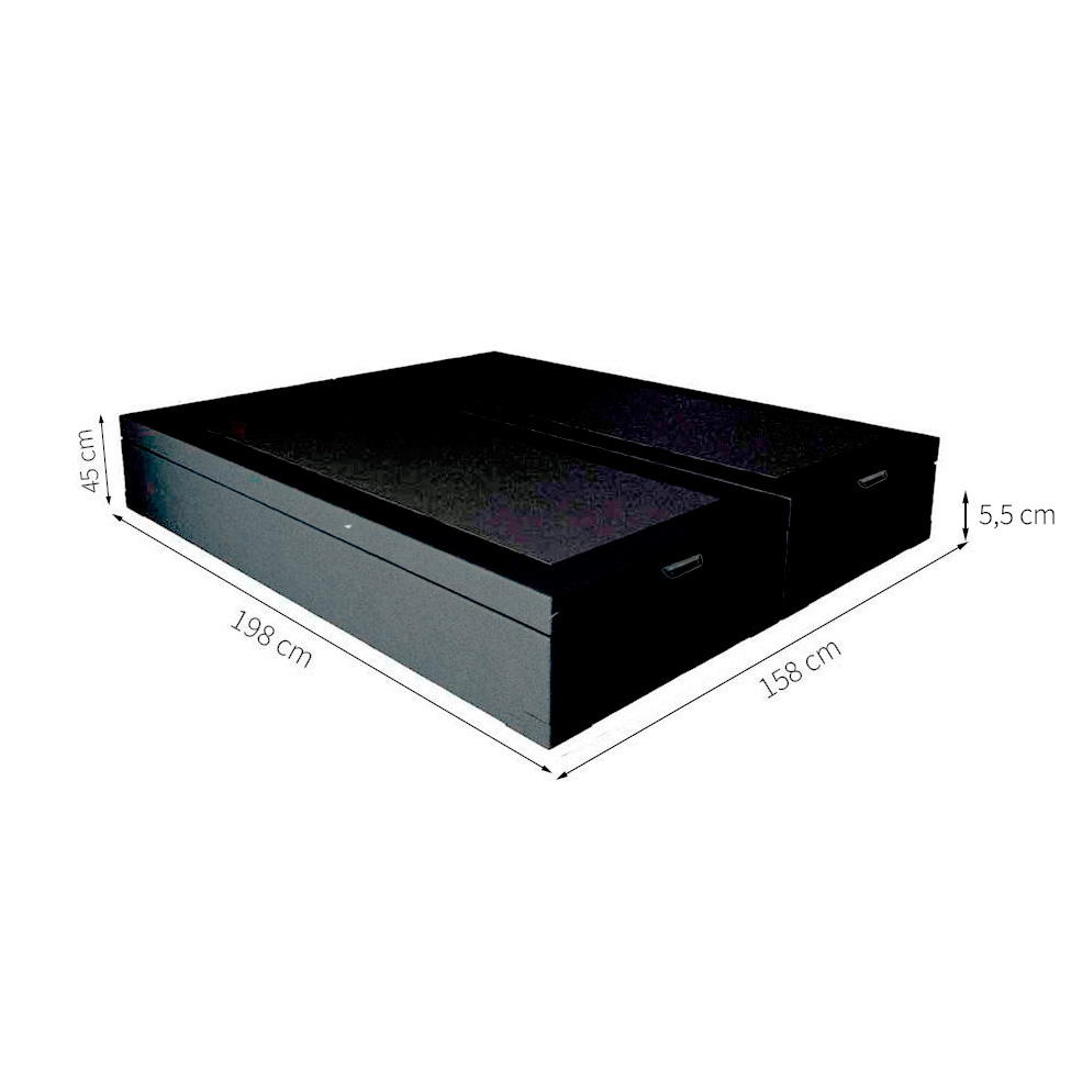 Base para Cama Box Queen Martin Premium com Baú (45x158x198) Preta