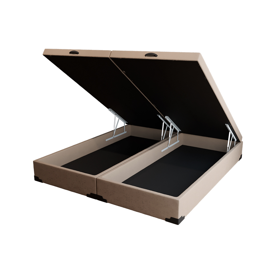 Base para Cama Box Queen Martin Premium com Baú Linho (47x158x198 cm) Cru