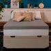 Base para Cama Box Queen Martin Premium com Baú Linho (47x158x198 cm) Cru