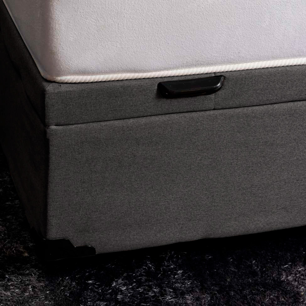 Base para Cama Box Queen Martin Premium com Baú Linho (47x158x198 cm) Grafite