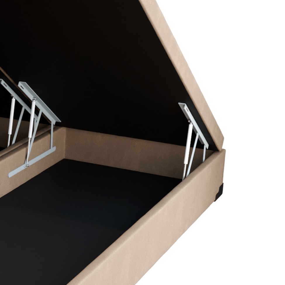Base para Cama Box Queen Martin Premium com Baú Suede (45x158x198) Bege