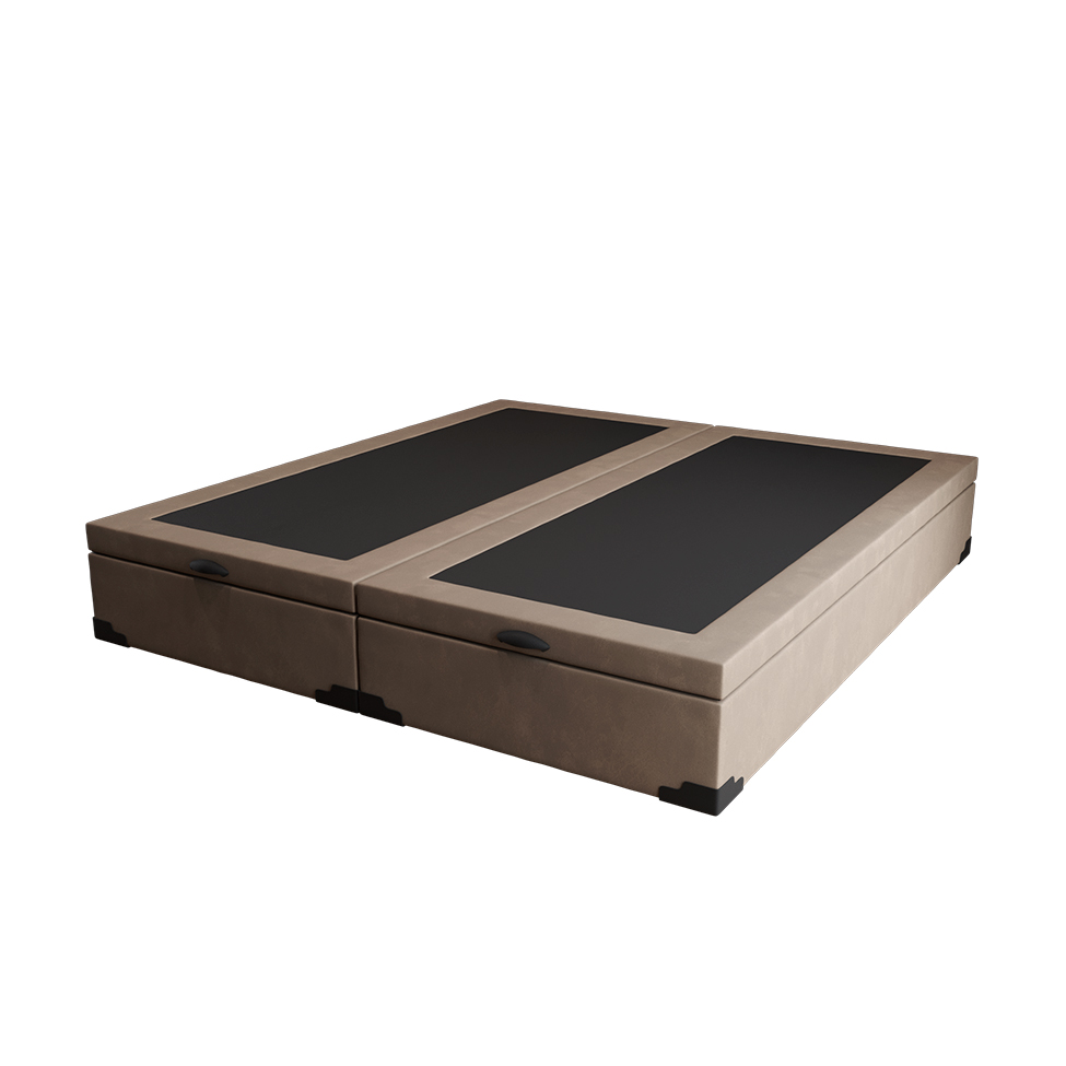 Base para Cama Box Queen Martin Premium com Baú Suede (45x158x198) Bege