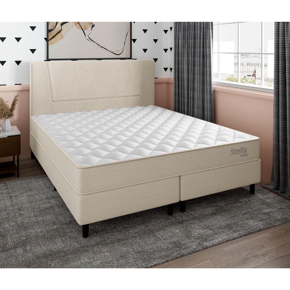 Base para Cama Box Queen Stella (40x158x198) Bege