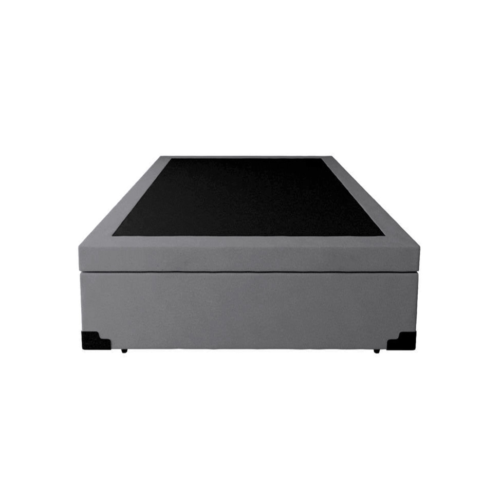 Base para Cama Box Solteiro Guldi com Baú Linho (47x88x188 cm) Cinza