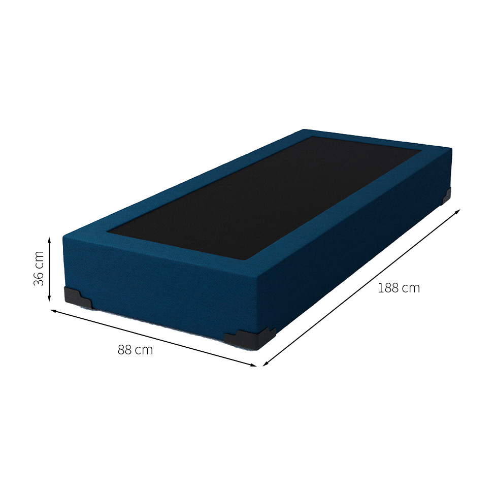 Base para Cama Box Solteiro Joe Linho (36x88x188) Azul Marinho