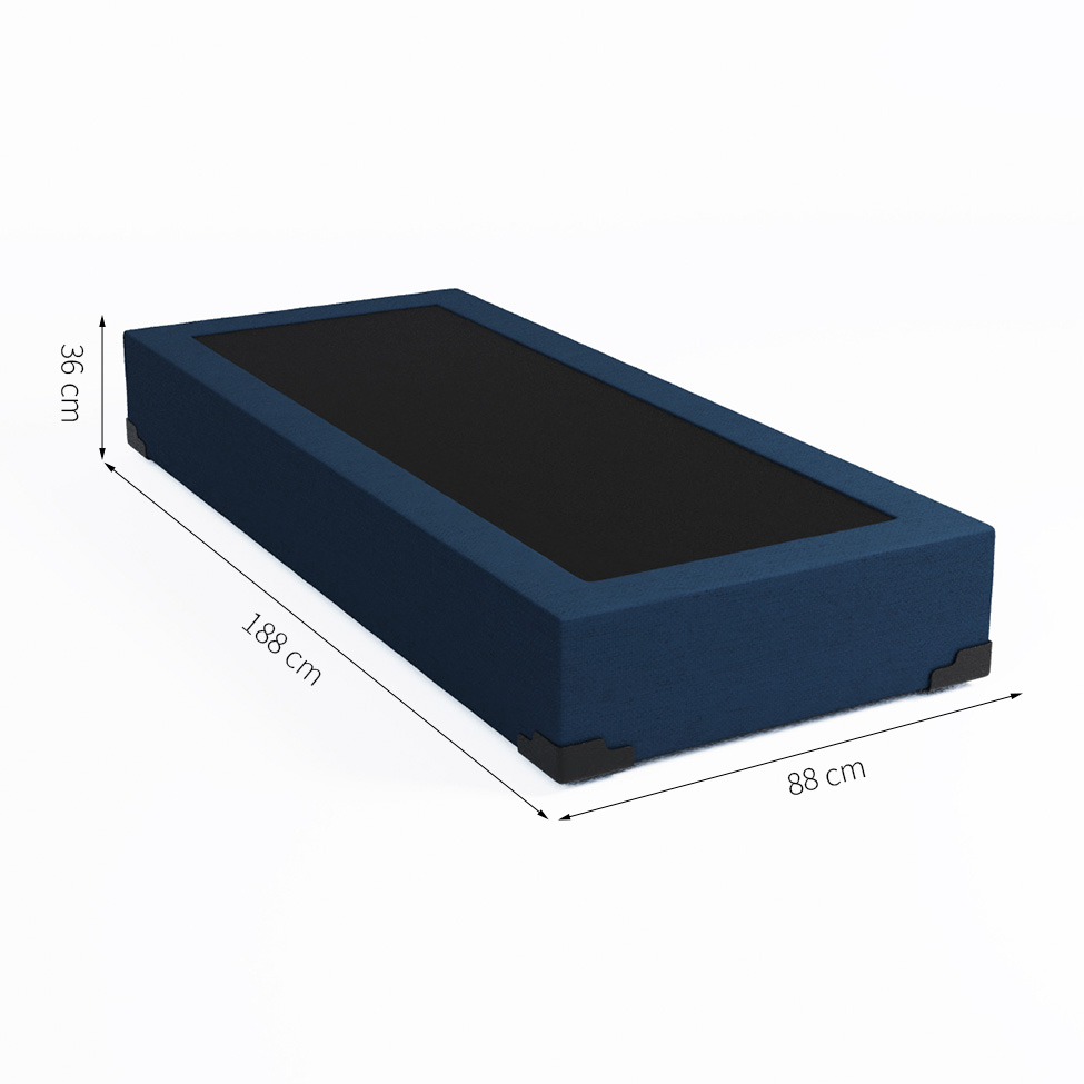 Base para Cama Box Solteiro Joe Linho (36x88x188) Azul Marinho