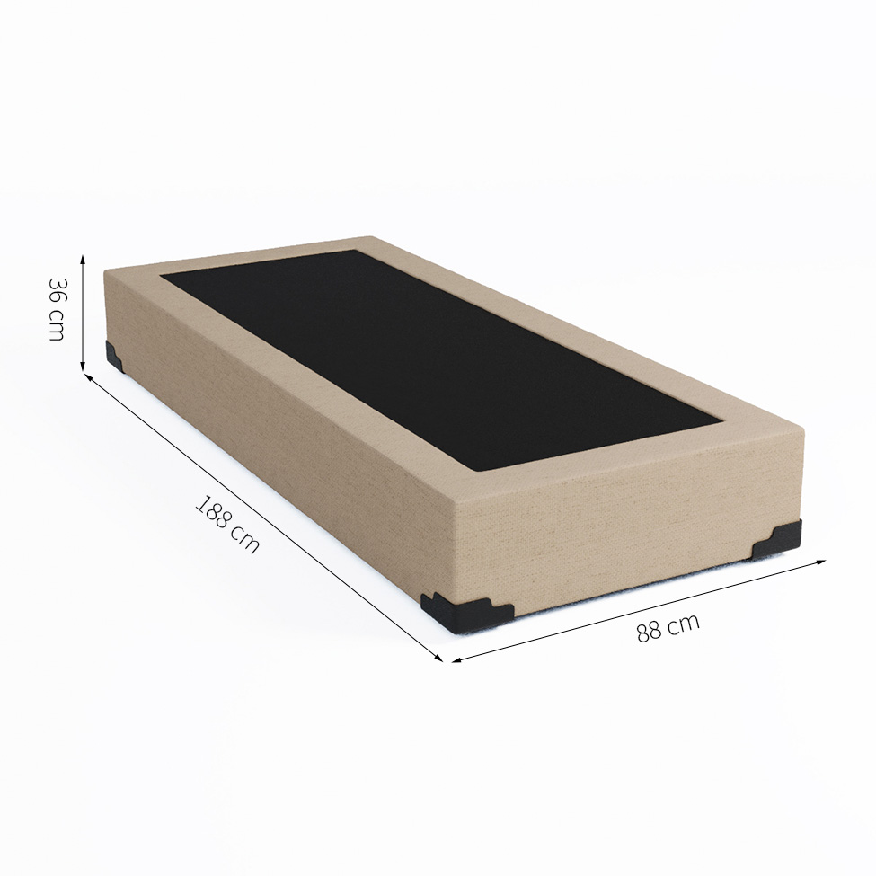 Base para Cama Box Solteiro Joe Linho (36x88x188) Bege