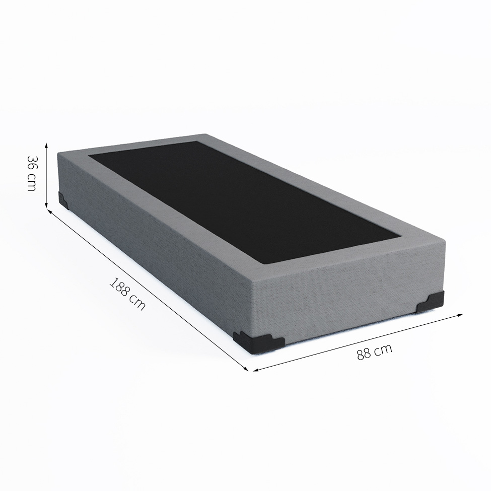 Base para Cama Box Solteiro Joe Linho (36x88x188) Cinza