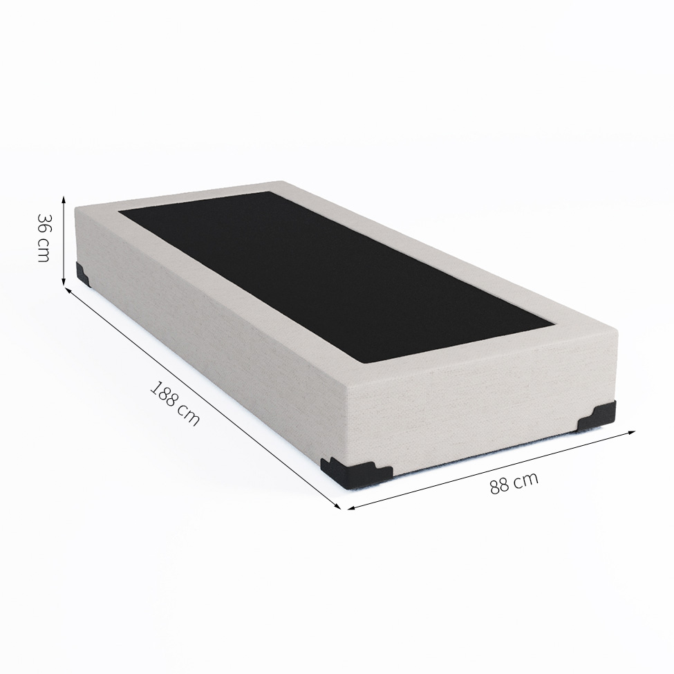 Base para Cama Box Solteiro Joe Linho (36x88x188) Cru