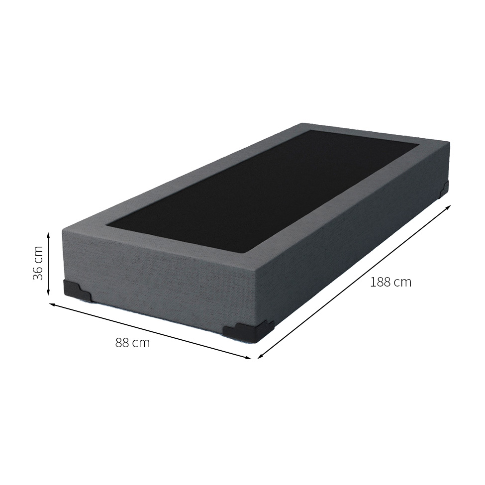 Base para Cama Box Solteiro Joe Linho (36x88x188) Grafite