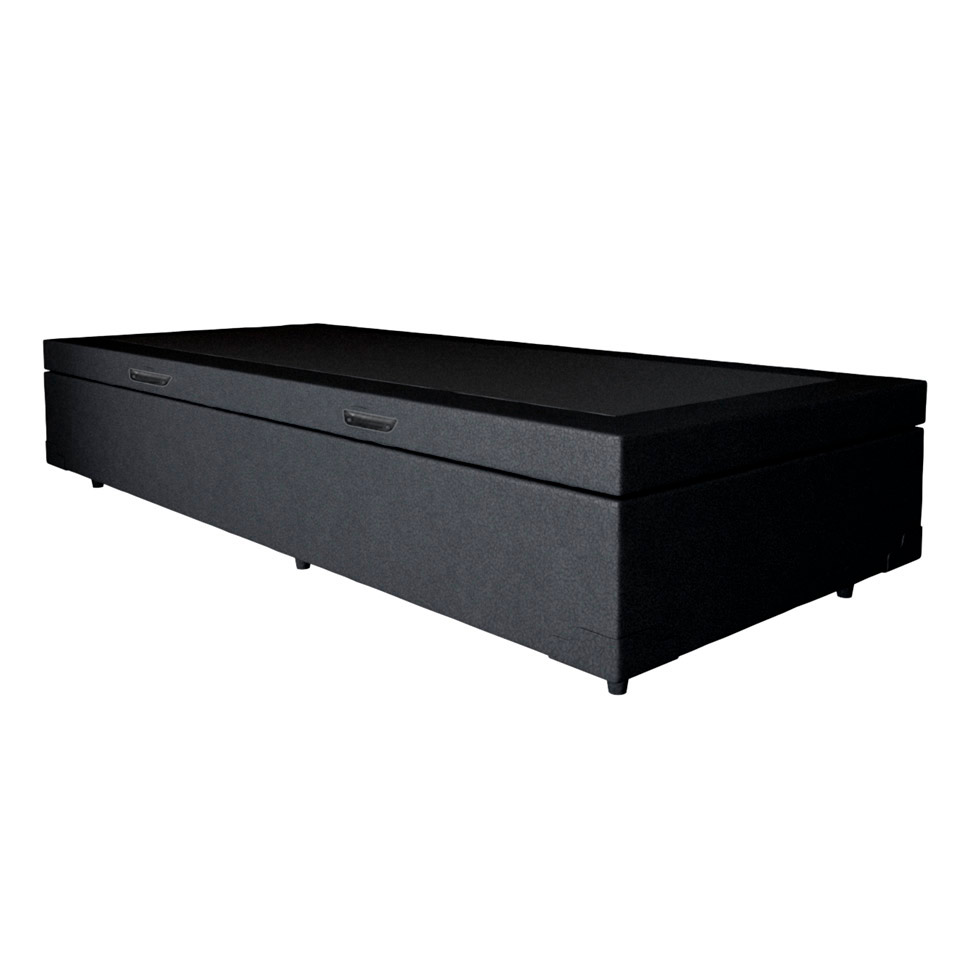 Base para Cama Box Solteiro Martin Premium com Baú (45x88x188) Preta