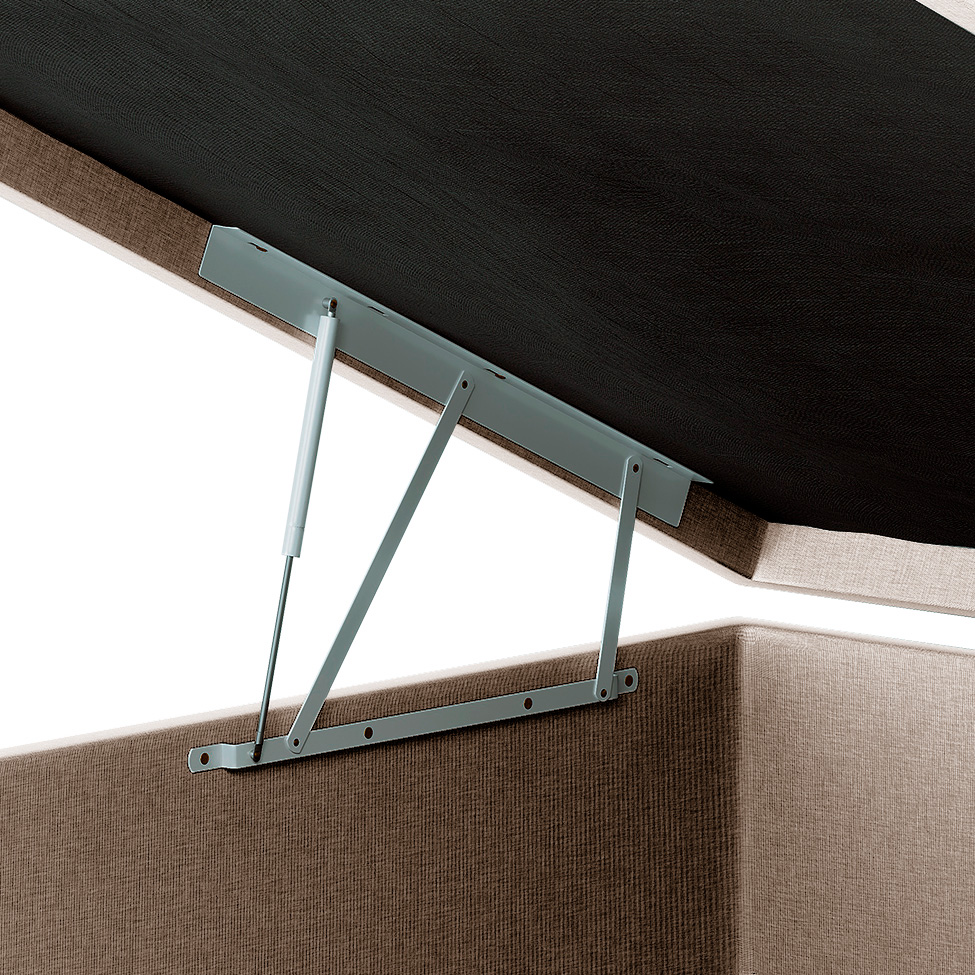 Base para Cama Box Solteiro Martin Premium com Baú Suede (45x88x188) Bege