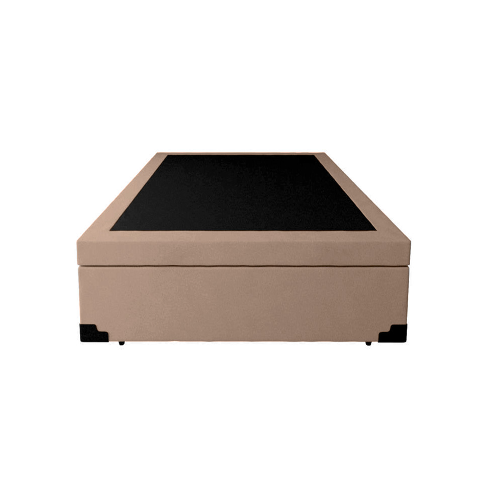 Base para Cama Box Solteiro Martin Premium com Baú Suede (45x88x188) Bege
