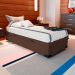 Base para Cama Box Solteiro Martin Premium com Baú Suede (47x88x188) Marrom