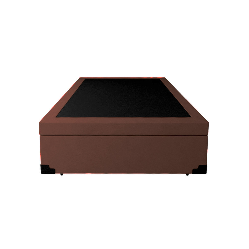 Base para Cama Box Solteiro Martin Premium com Baú Suede (47x88x188) Marrom