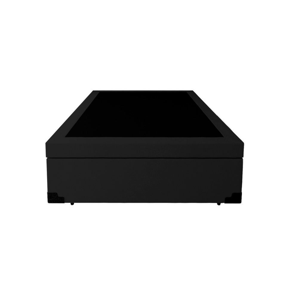 Base para Cama Box Solteiro Martin Premium com Baú Suede (47x88x188) Preta
