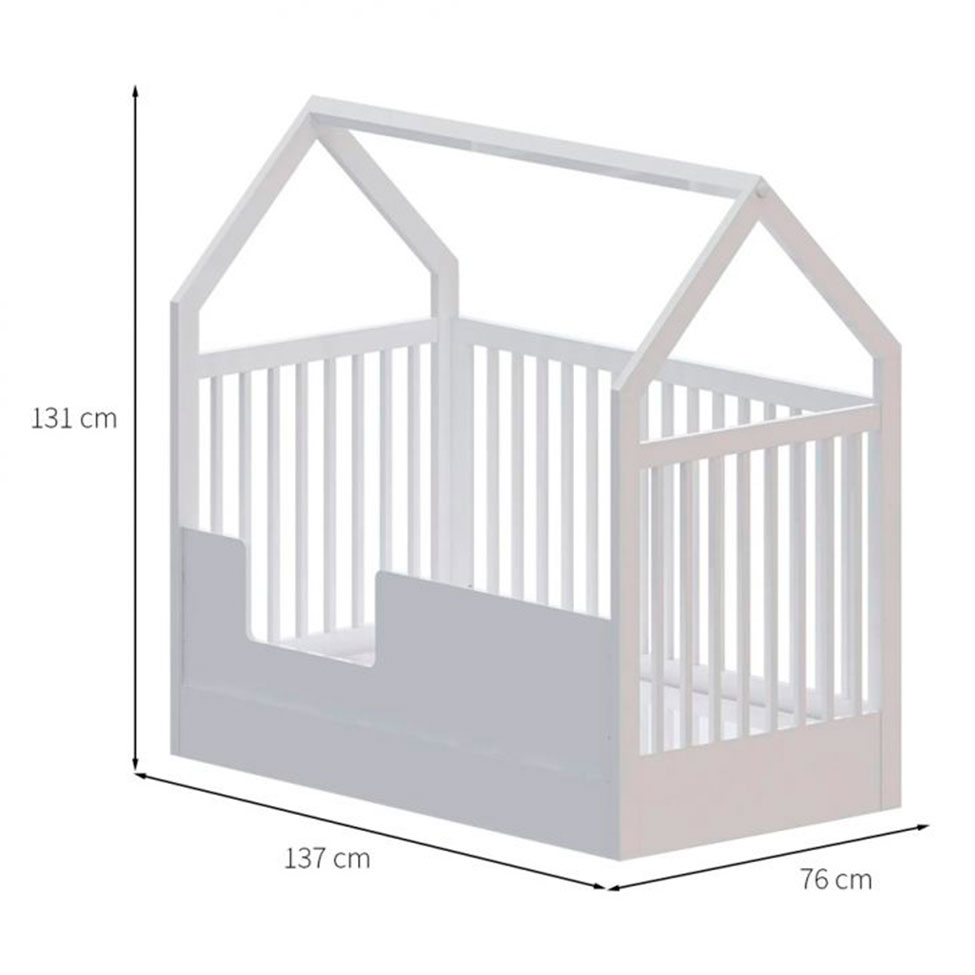 Berço Minicama Montessoriano Wood com Colchão Baby D18 (10x70x130) Branco