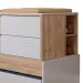 Berço Multifuncional Sol e Mar com Colchão Baby D18 (10x70x130) Branco e Carvalho Treviso
