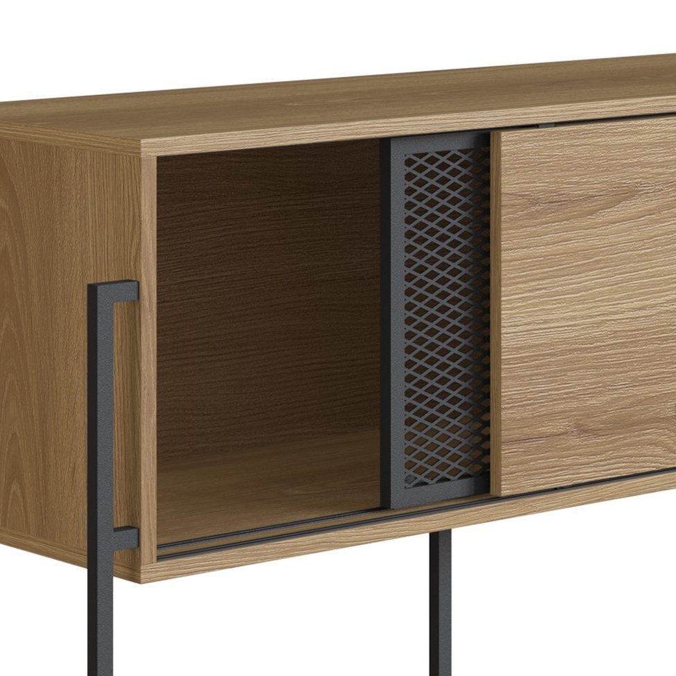 Buffet Balcão York 2 PT Hanover e Preto