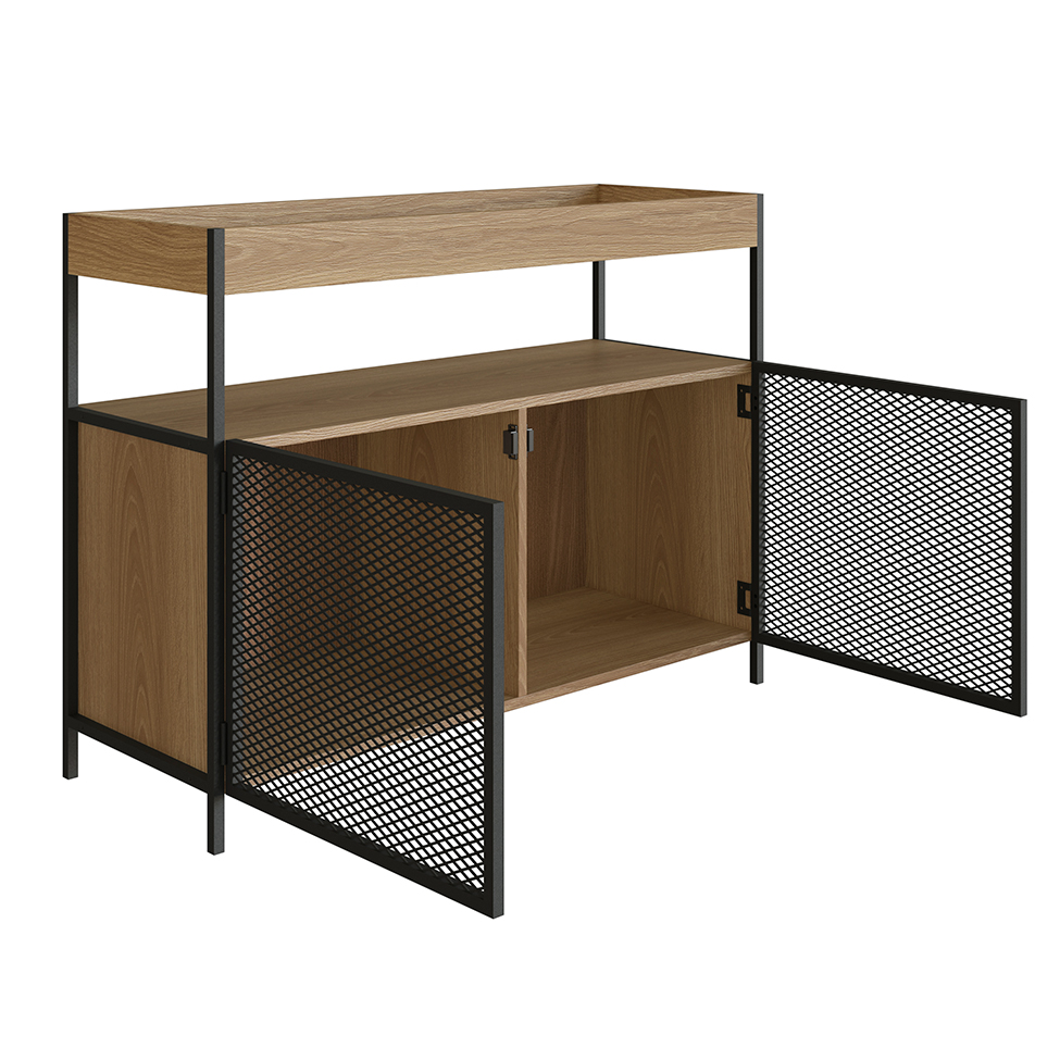 Buffet Bar York 2 PT Hanover e Preto