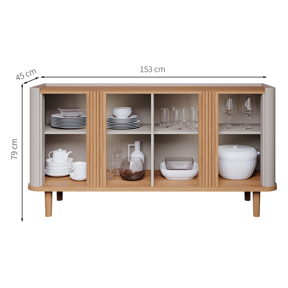 Buffet Eva 4 PT Off White e Nature