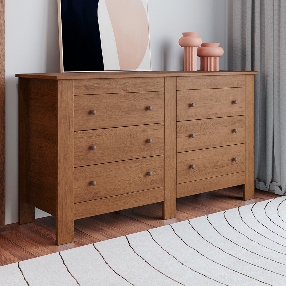 Cômoda Annanda 6 Gavetas Marrom