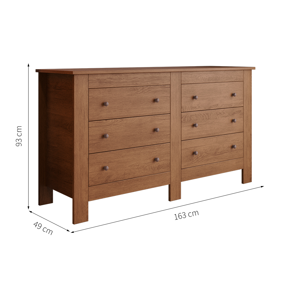 Cômoda Annanda 6 Gavetas Marrom