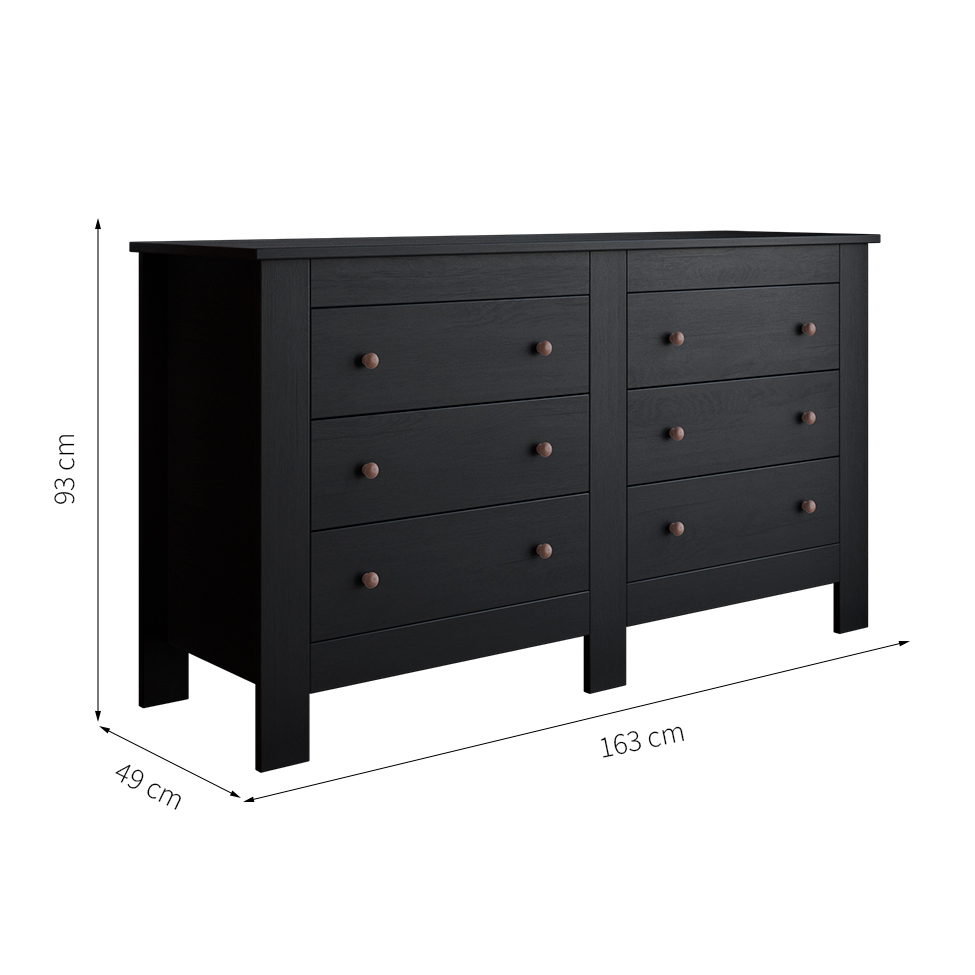 Cômoda Annanda 6 Gavetas Preta
