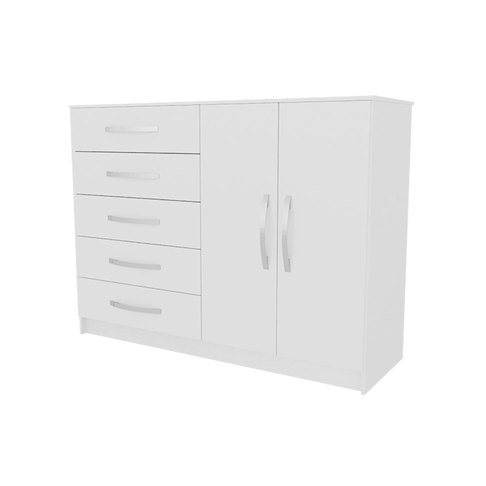 Cômoda Sapateira Hoover 2 Portas 5 Gavetas Branca