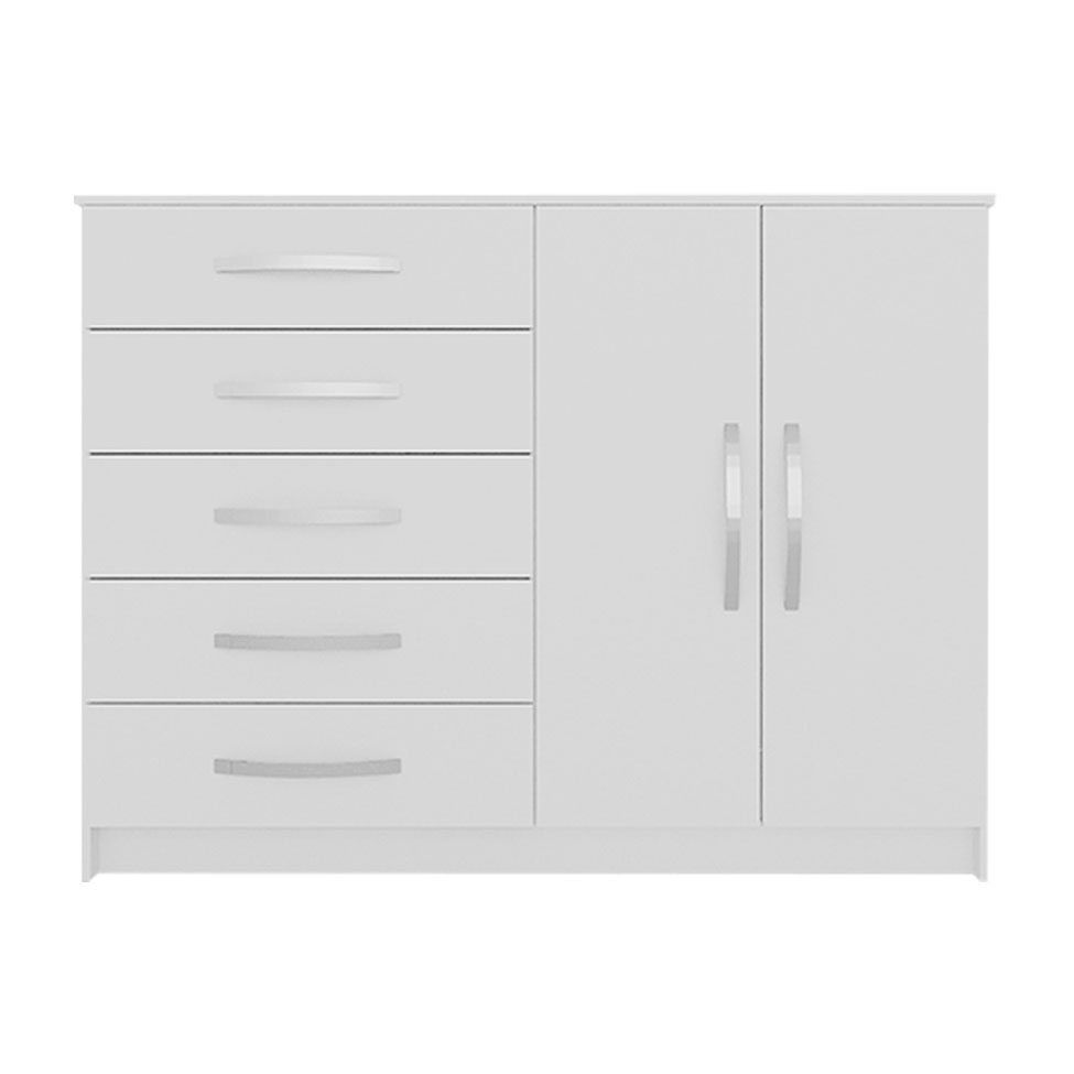 Cômoda Sapateira Hoover 2 Portas 5 Gavetas Branca