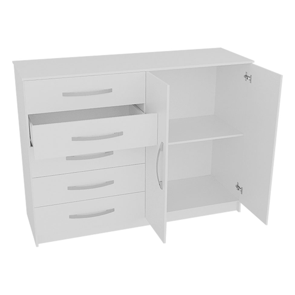 Cômoda Sapateira Hoover 2 Portas 5 Gavetas Branca