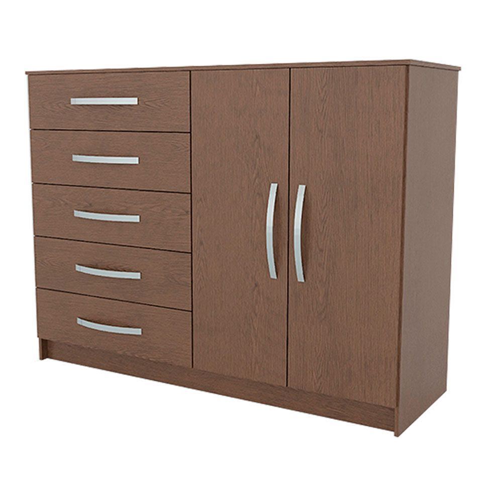 Cômoda Sapateira Hoover 2 Portas 5 Gavetas Oak