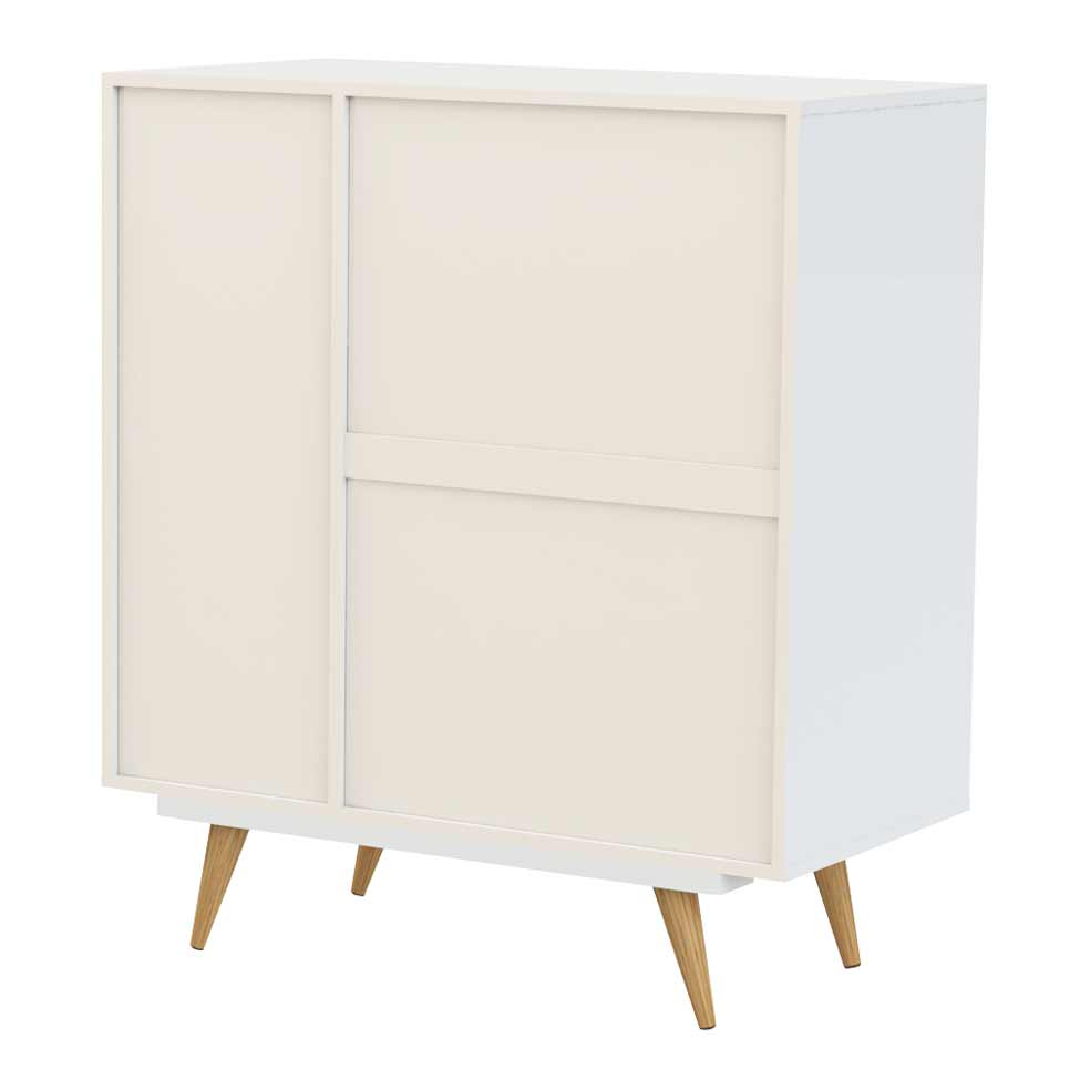 Cômoda Sapateira Retrô Plus 1 PT 4 GV Branco Acetinado