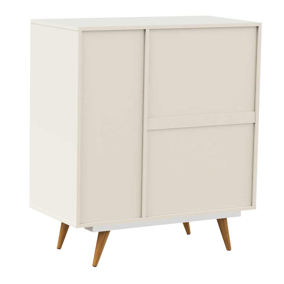 Cômoda Sapateira Retrô Plus 1 Porta 4 Gavetas Branco Acetinado