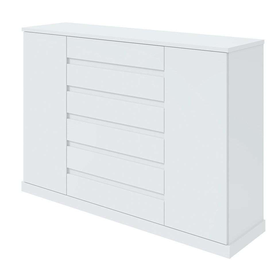 Cômoda Vedra 2 Portas 7 Gavetas Branca