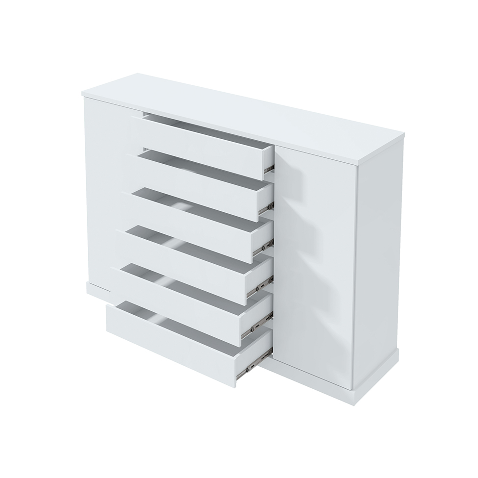 Cômoda Vedra 2 Portas 7 Gavetas Branca