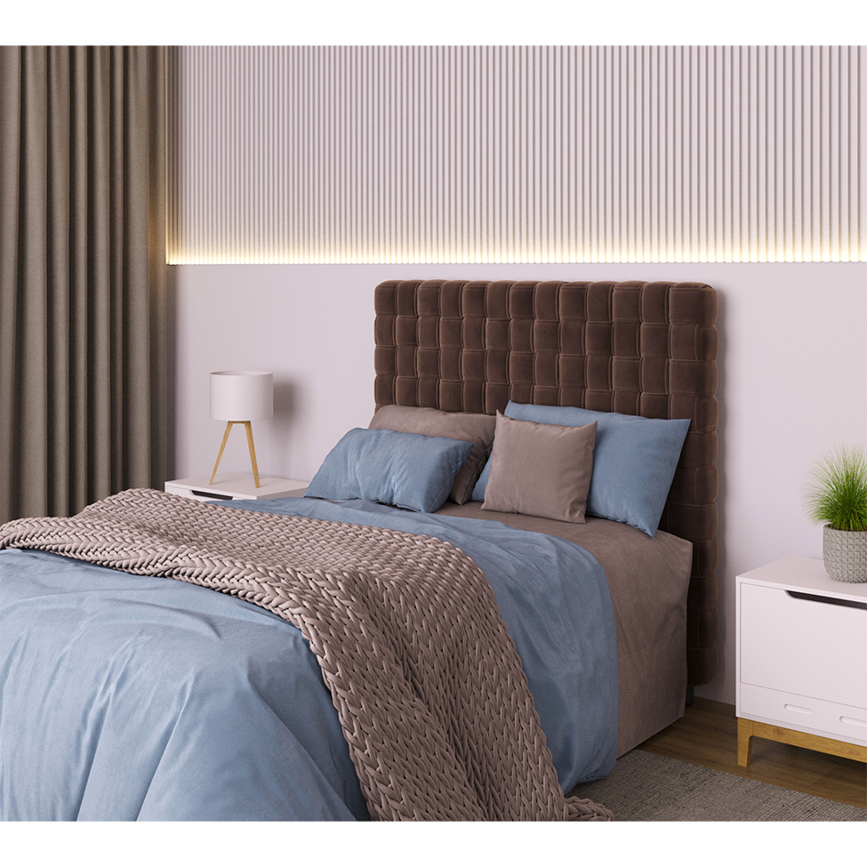 Cabeceira Casal Bill Velosuede Marrom