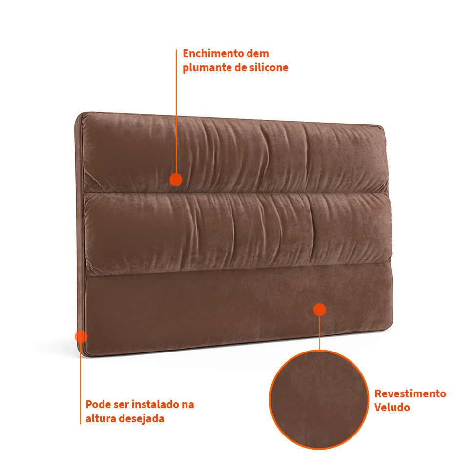 Cabeceira Queen Erikson Velosuede Marrom