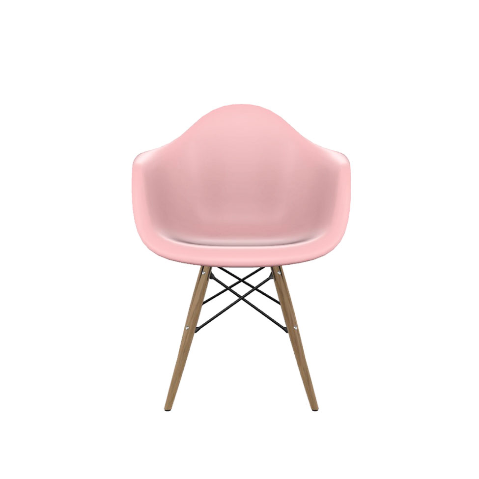 Cadeira Eames Arm DSW Rosa e Madeira