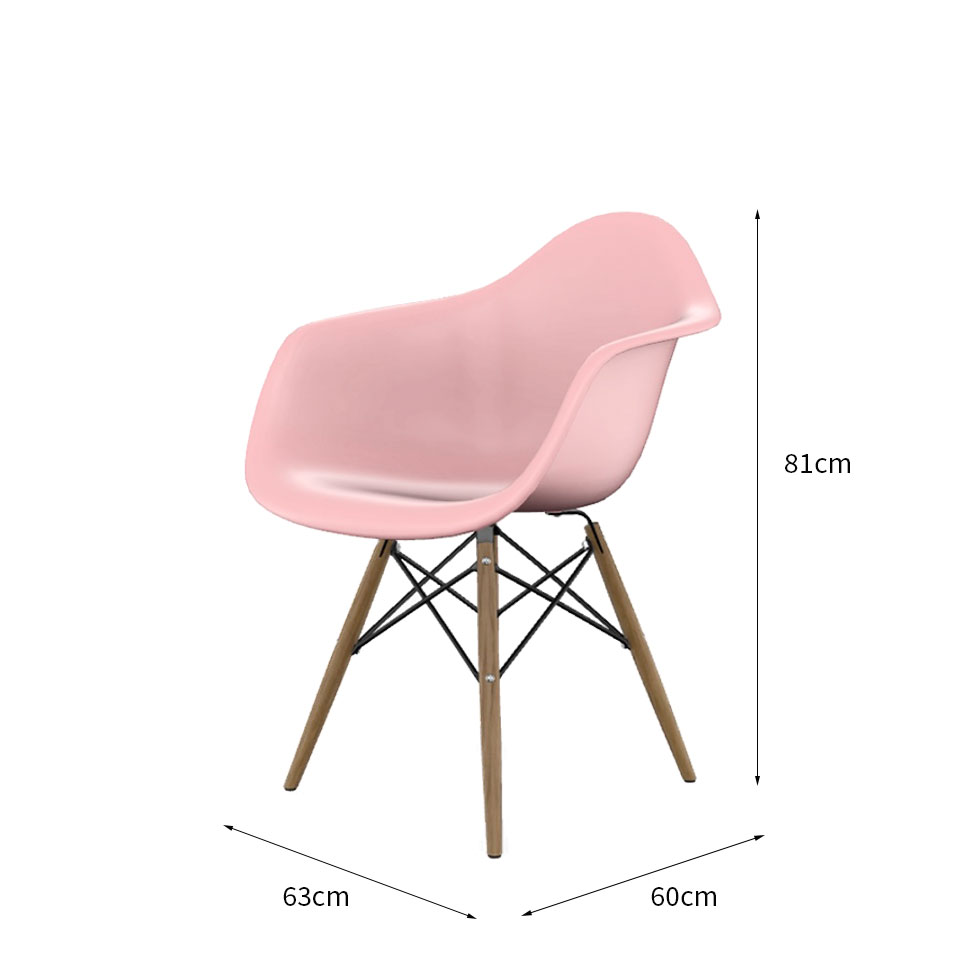 Cadeira Eames Arm DSW Rosa e Madeira