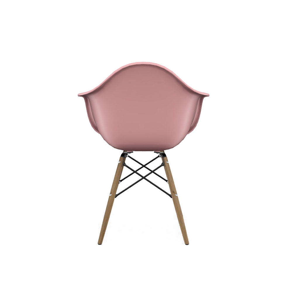 Cadeira Eames Arm DSW Rosa e Madeira