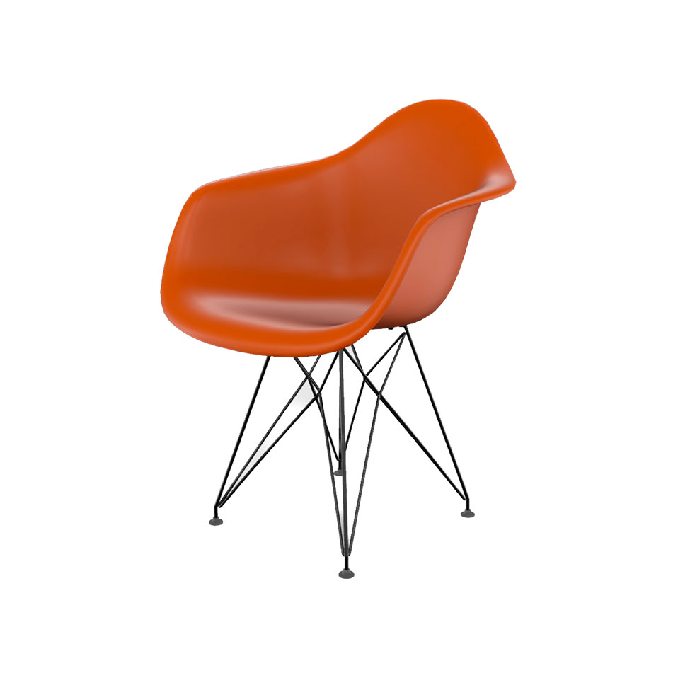 Cadeira Eames Arm Eiffel Terracota e Preta