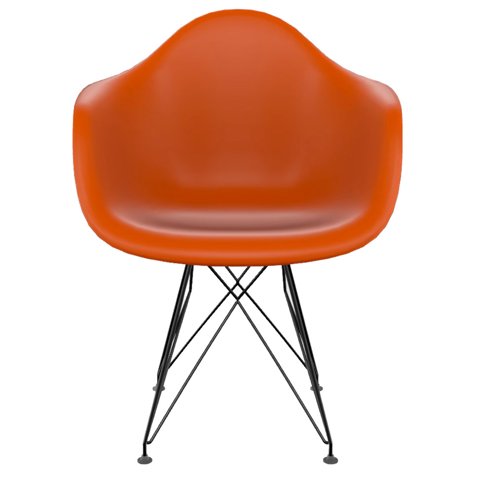 Cadeira Eames Arm Eiffel Terracota e Preta