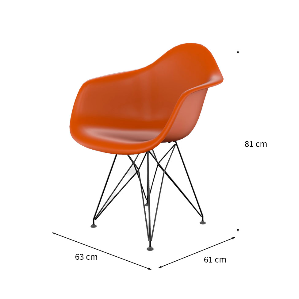 Cadeira Eames Arm Eiffel Terracota e Preta
